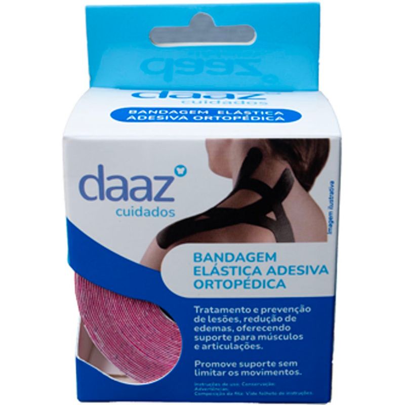 bandagem elástica adesiva ortopédica daaz rosa