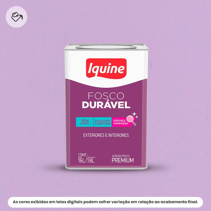 tinta acrílica iquine premium fosco-aveludado 16 litros fosco durável 2201 violeta (mp)