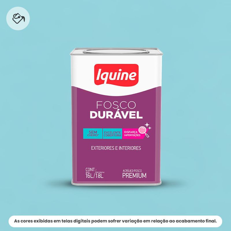 tinta acrílica iquine premium fosco-aveludado 16 litros fosco durável 047 azul celeste (mp)