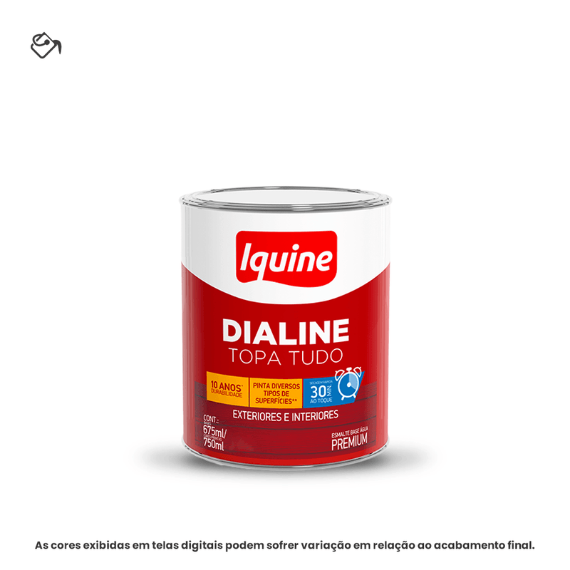 tinta esmalte iquine à base d’água premium alto brilho 750ml dialine topa tudo branco neve (mp)