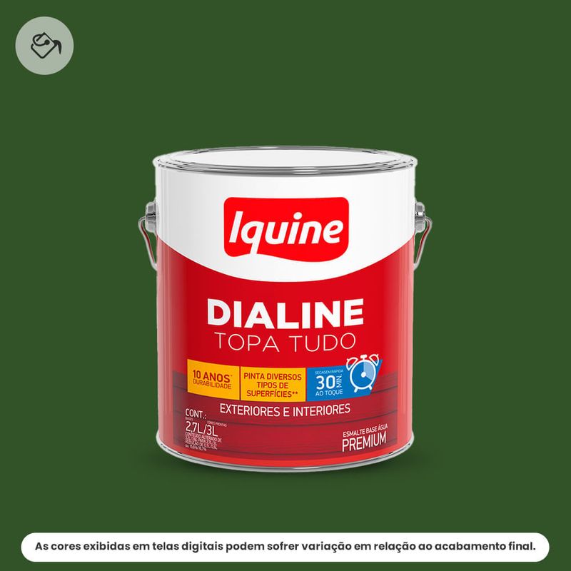 tinta esmalte iquine à base d'água premium alto brilho 3l dialine topa tudo verde folha (mp)