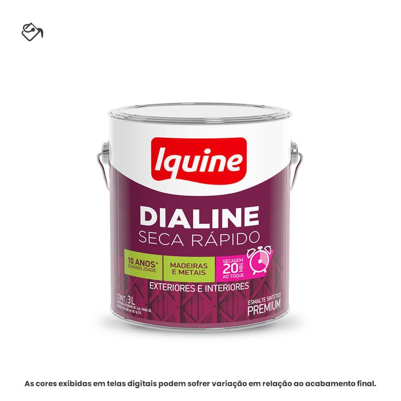 tinta esmalte sintético premium iquine alto brilho 3l dialine seca rápido branco neve (mp)