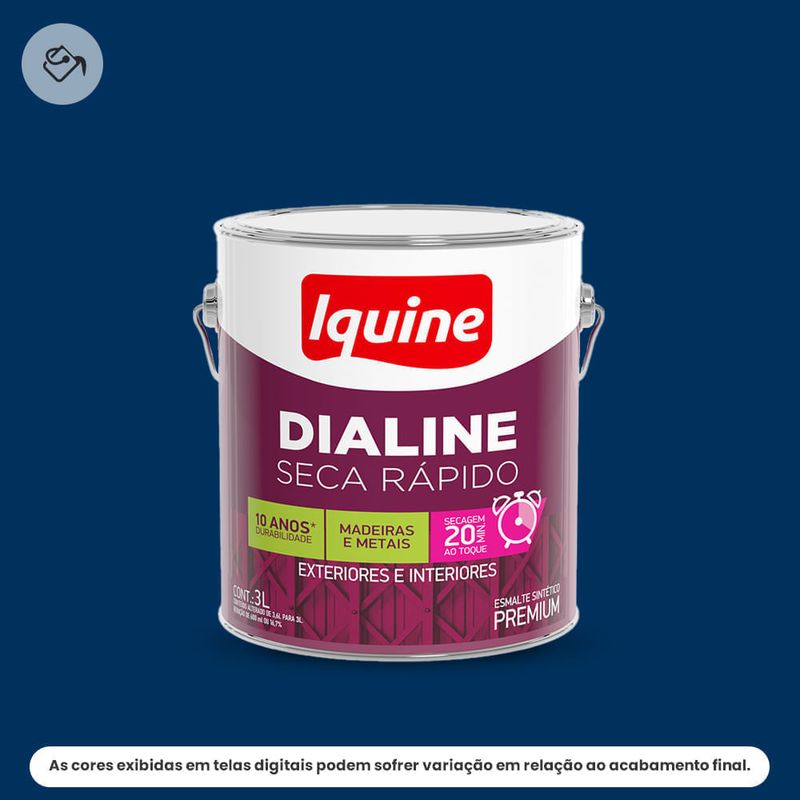 tinta esmalte iquine sintético premium alto brilho 3l dialine seca rápido azul del rei (mp)