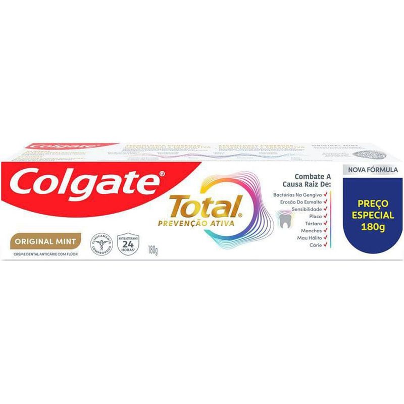 creme dental colgate total original mint 180g