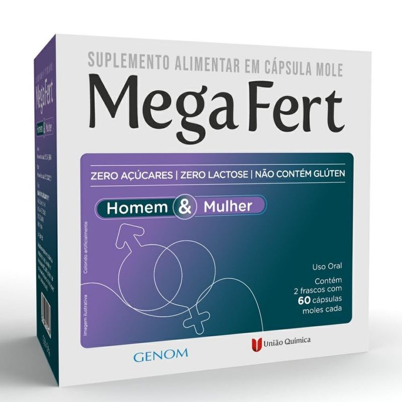 suplemento alimentar mega fert homem e mulher 120 cápsulas genom