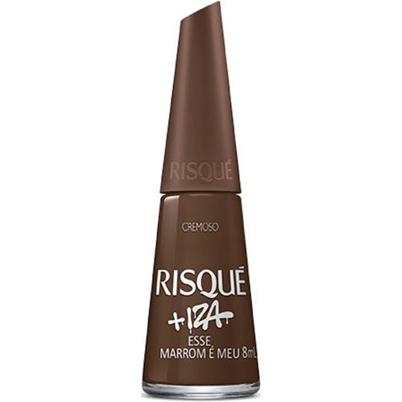 esmalte risqué cremoso + iza esse marrom é meu 8ml