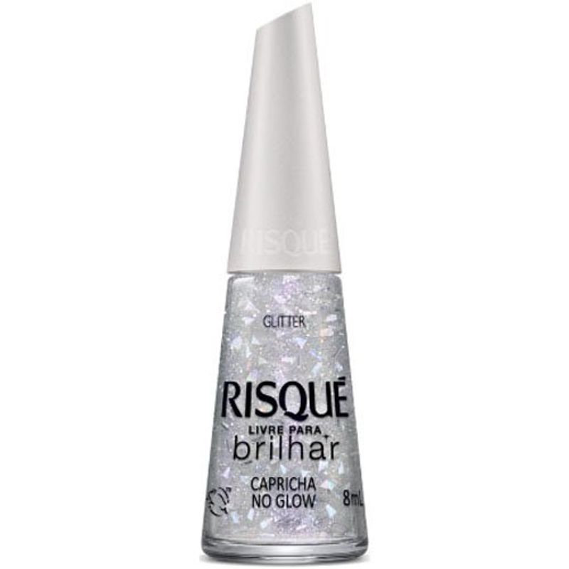esmalte risqué glitter capricha no glow 8ml