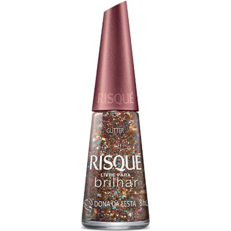 esmalte risqué glitter dona da festa 8ml