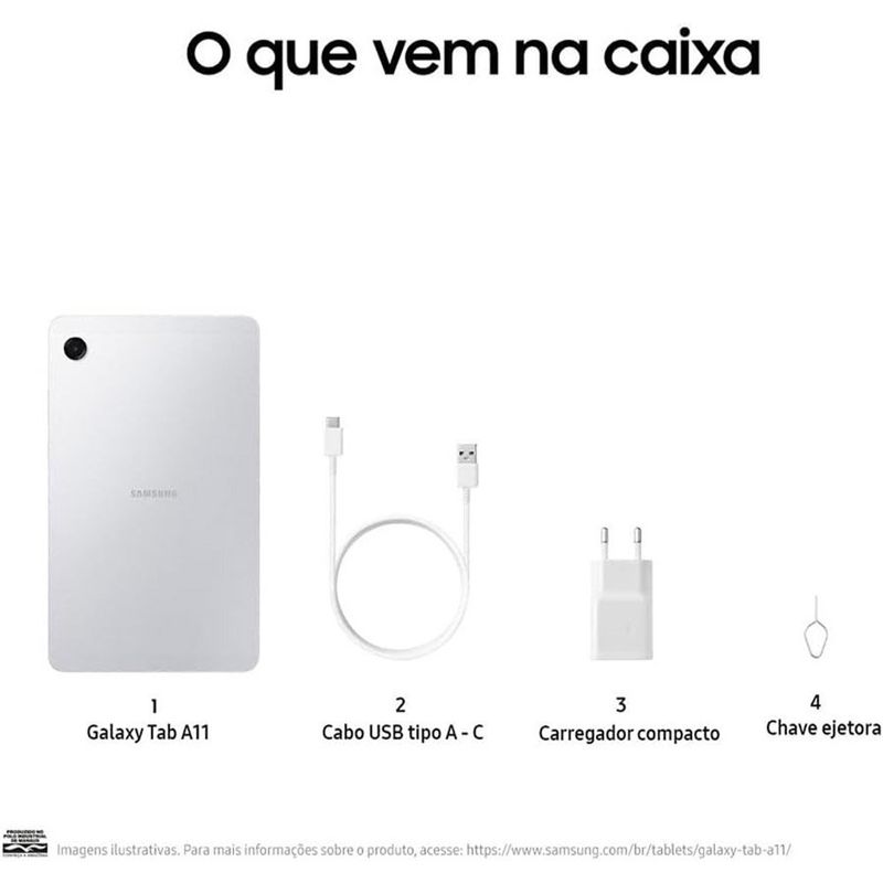 tablet samsung galaxy tab a11 wi-fi 64gb 4gb ram prata
