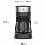 cafeteira elétrica electrolux experience programável com timer inox preta ecm25