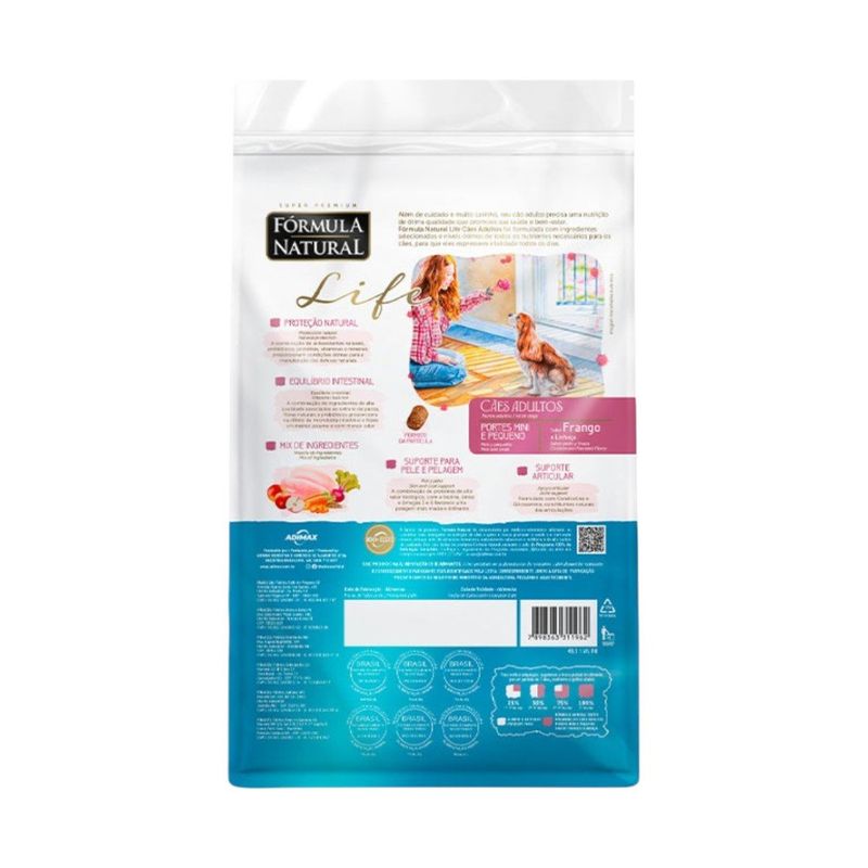 ração formula natural life cães adultos mini 2,5kg (mp)