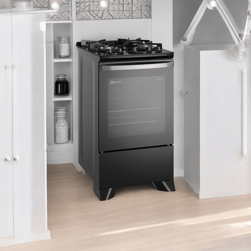fogão 4 bocas electrolux automático effic preto fe4gp