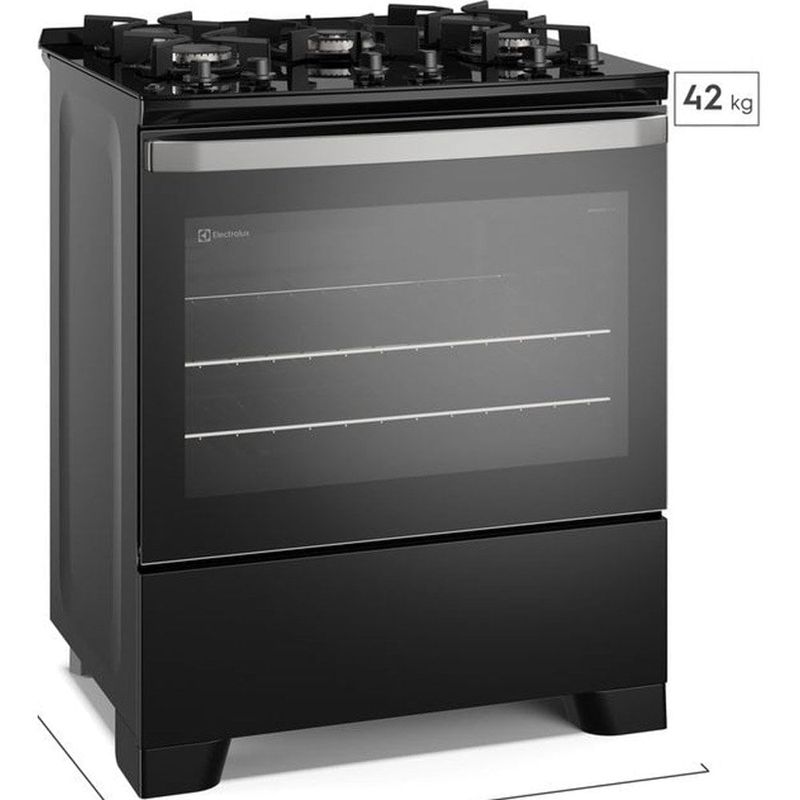 fogão 5 bocas electrolux efficient com mesa de vidro preto fe5gb