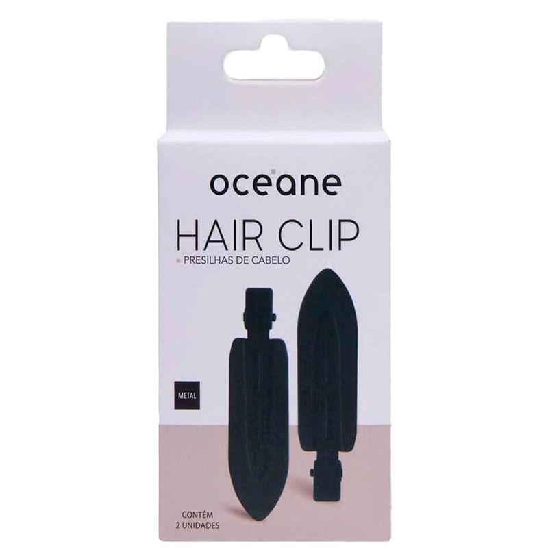 presilha de cabelo océane hair clip preta 2 unidades