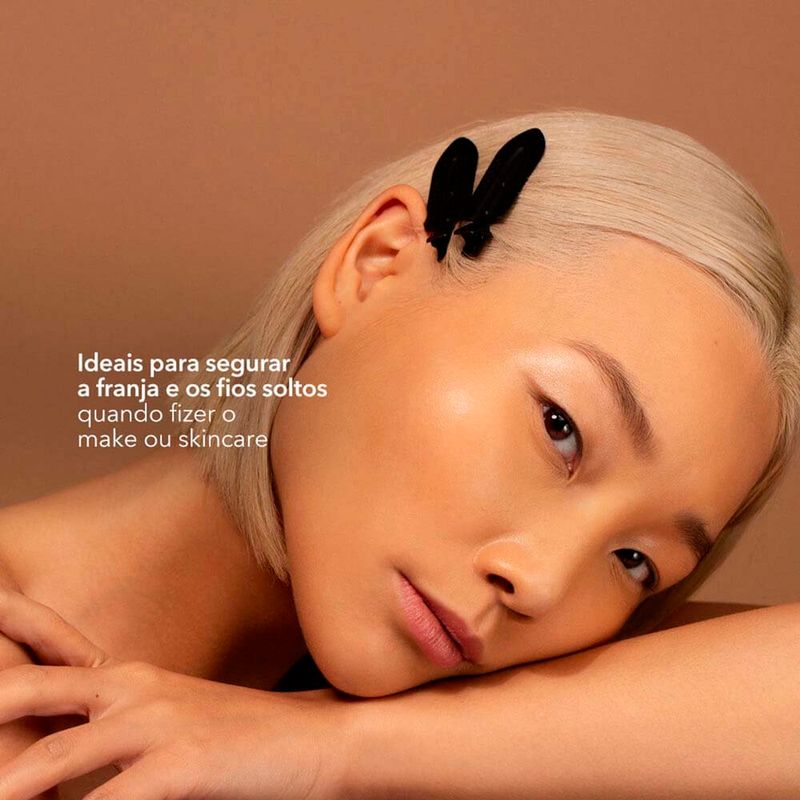 presilha de cabelo océane hair clip preta 2 unidades