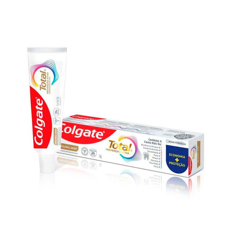 creme dental colgate total prevenção ativa original mint 50g