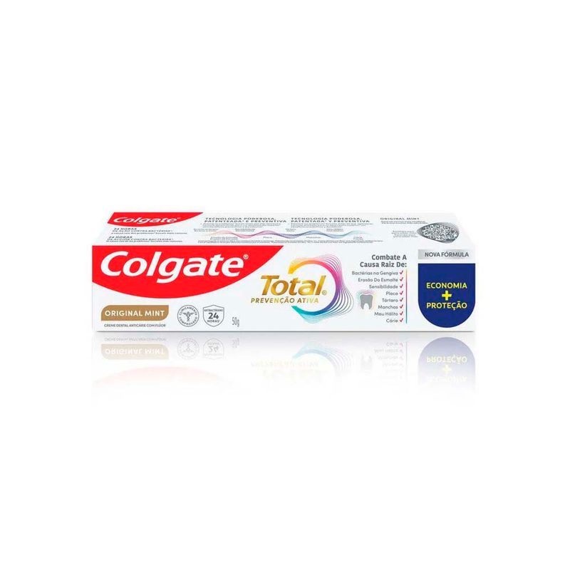 creme dental colgate total prevenção ativa original mint 50g