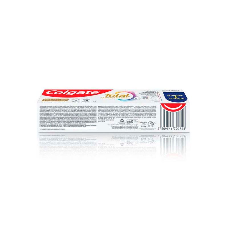 creme dental colgate total prevenção ativa original mint 50g