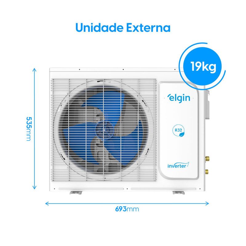 ar-condicionado split 9000 btus elgin high wall eco dream inverter com wi-fi 220v (mp)