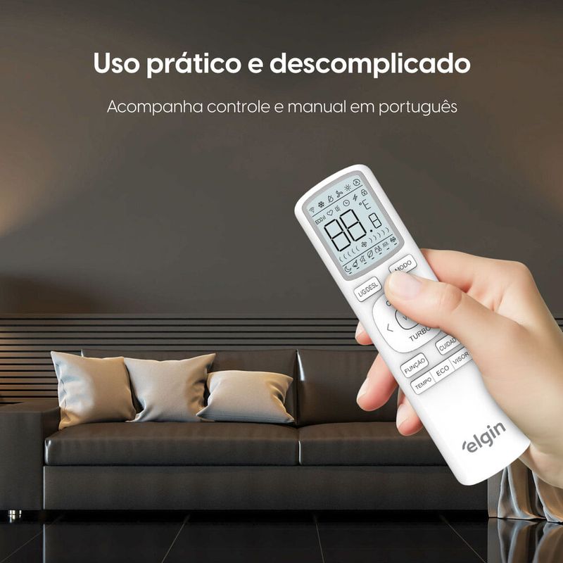 ar-condicionado split 9000 btus elgin high wall eco dream inverter com wi-fi 220v (mp)