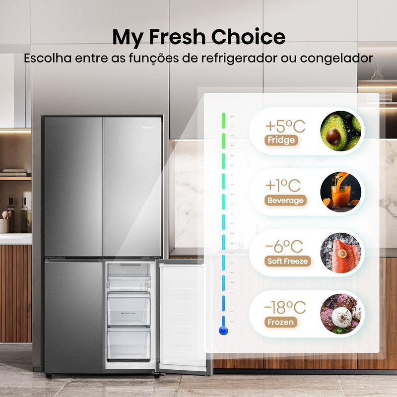 geladeira hisense inverter frost free 456 litros 127v inox rq5p470sei31