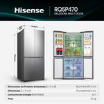 geladeira hisense inverter frost free 456 litros 127v inox rq5p470sei31