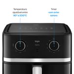 fritadeira elétrica air fryer elgin 8l gran fry 127v 1750w grelha removível (mp)