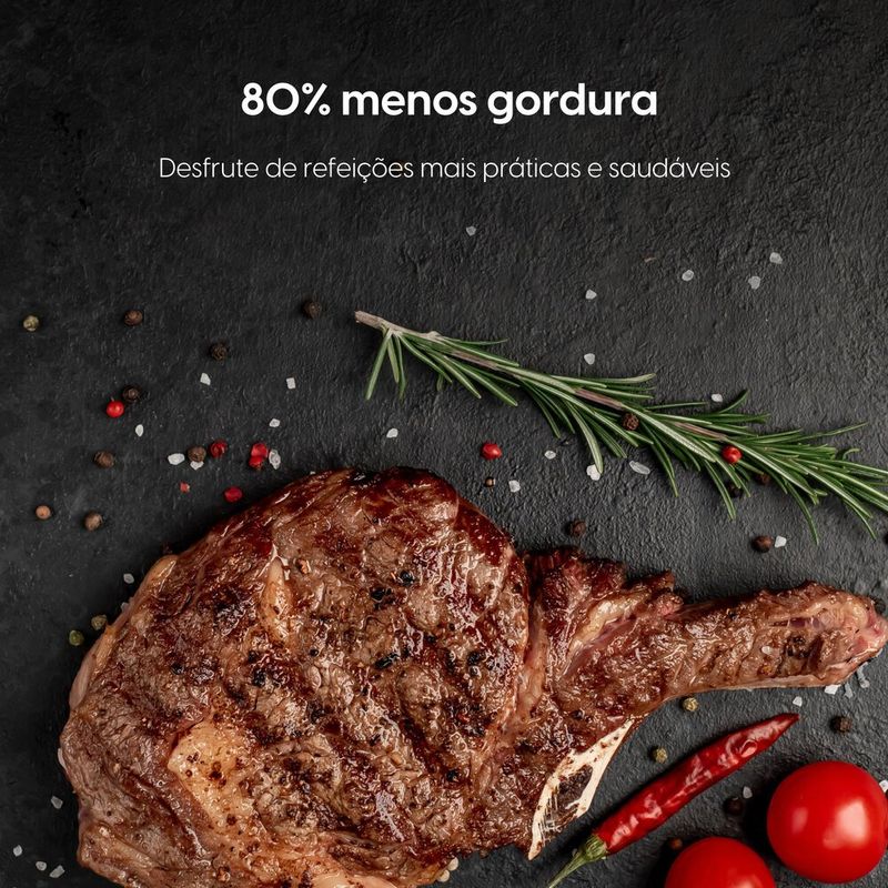 fritadeira elétrica air fryer elgin 8l gran fry 127v 1750w grelha removível (mp)