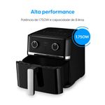 fritadeira elétrica air fryer elgin 8l gran fry 127v 1750w grelha removível (mp)