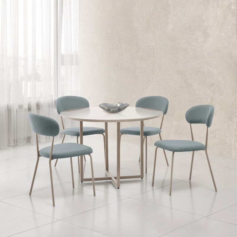 sala de jantar 5 peças aço nobre rubia champagne com off white e verde 5cj4064dc3-bm/1