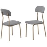 sala de jantar 5 peças aço nobre victoria champagne com off white e cinza 5cj1064dc3-bm/1