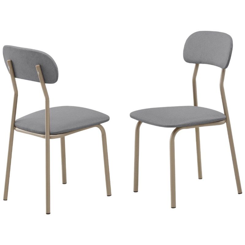 sala de jantar 5 peças aço nobre victoria champagne com off white e cinza 5cj1064dc3-bm/1