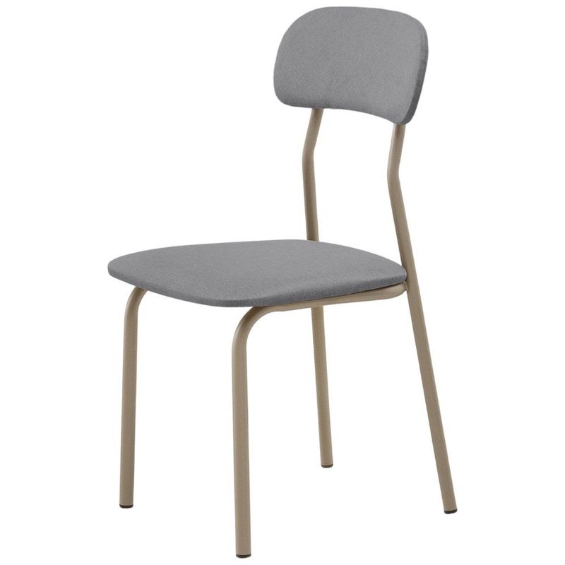 sala de jantar 5 peças aço nobre victoria champagne com off white e cinza 5cj1064dc3-bm/1