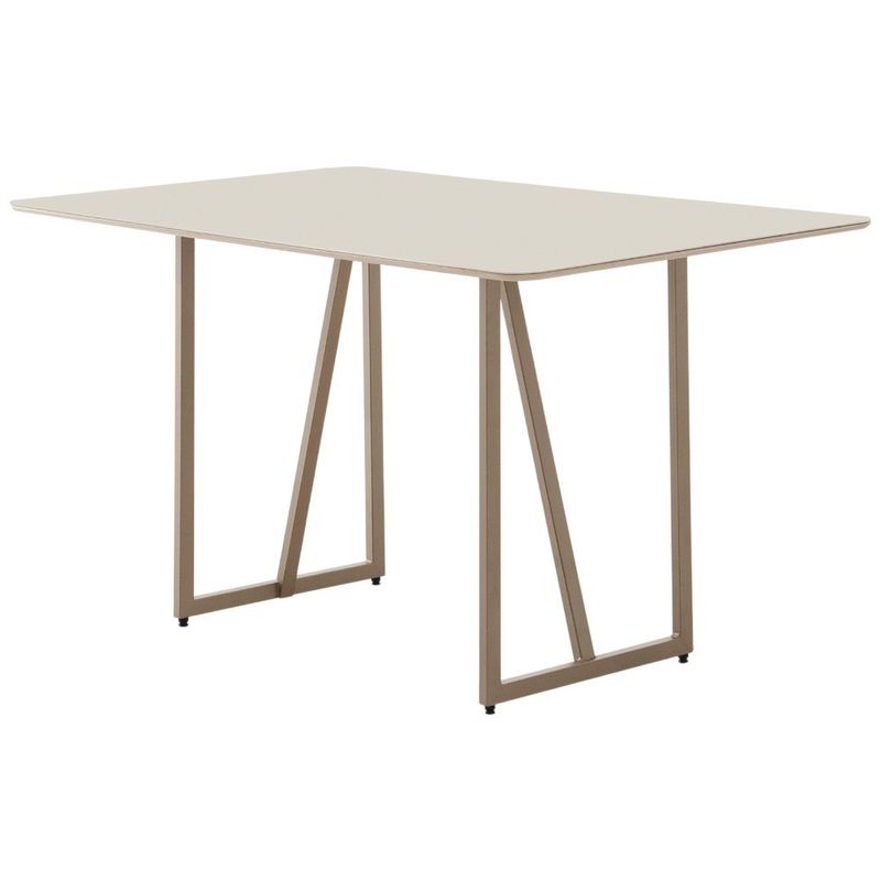 sala de jantar 5 peças aço nobre victoria champagne com off white e cinza 5cj1064dc3-bm/1