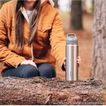 garrafa térmica tramontina aço inox com canudo 650ml (mp)