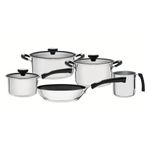 jogo de panelas tramontina 5 peças solar silicone em aço inox (mp)