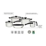 jogo de panelas tramontina 5 peças solar silicone em aço inox (mp)