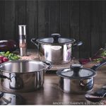 jogo de panelas tramontina 5 peças solar silicone em aço inox (mp)