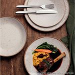 prato sobremesa tramontina rústico em porcelana decorada 21cm marrom (mp)