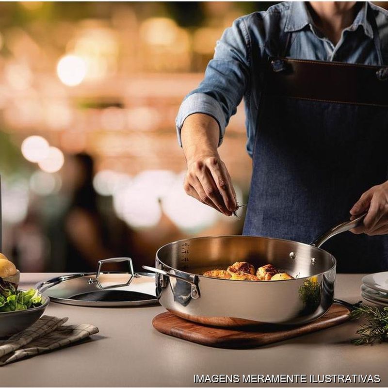 frigideira tramontina grano aço inox 30cm 5,6l (mp)