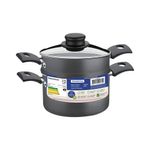 cuscuzeira tramontina turim alumínio 16cm chumbo (mp)