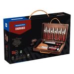 kit churrasco tramontina polywood vermelho 17 peças (mp)