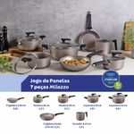 jogo de panelas tramontina milazzo alumínio 7 peças amêndoa (mp)
