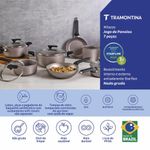 jogo de panelas tramontina milazzo alumínio 7 peças amêndoa (mp)