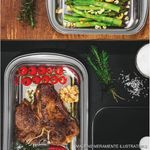 assadeira tramontina cosmos aço inox com tampa de vidro 44cm (mp)