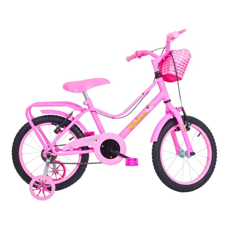 bicicleta monark brisa infantil aro 16 aço carbono rosa
