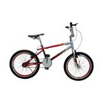 bicicleta dnz aro 20 cross freestyle vermelha e cromado (mp)