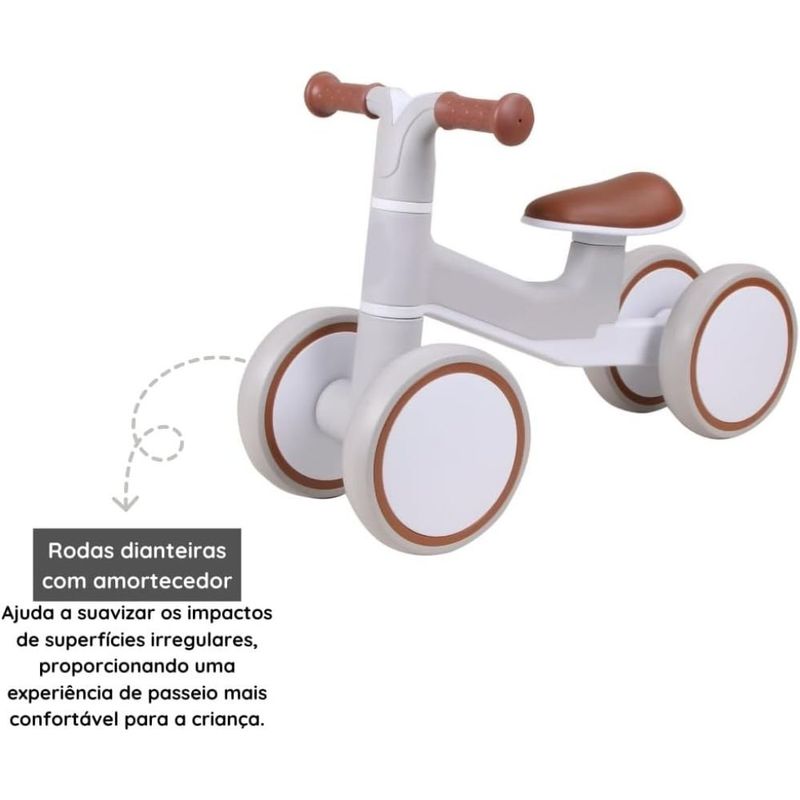bicicleta infantil de equilíbrio premium baby e-lite rider branco (mp)