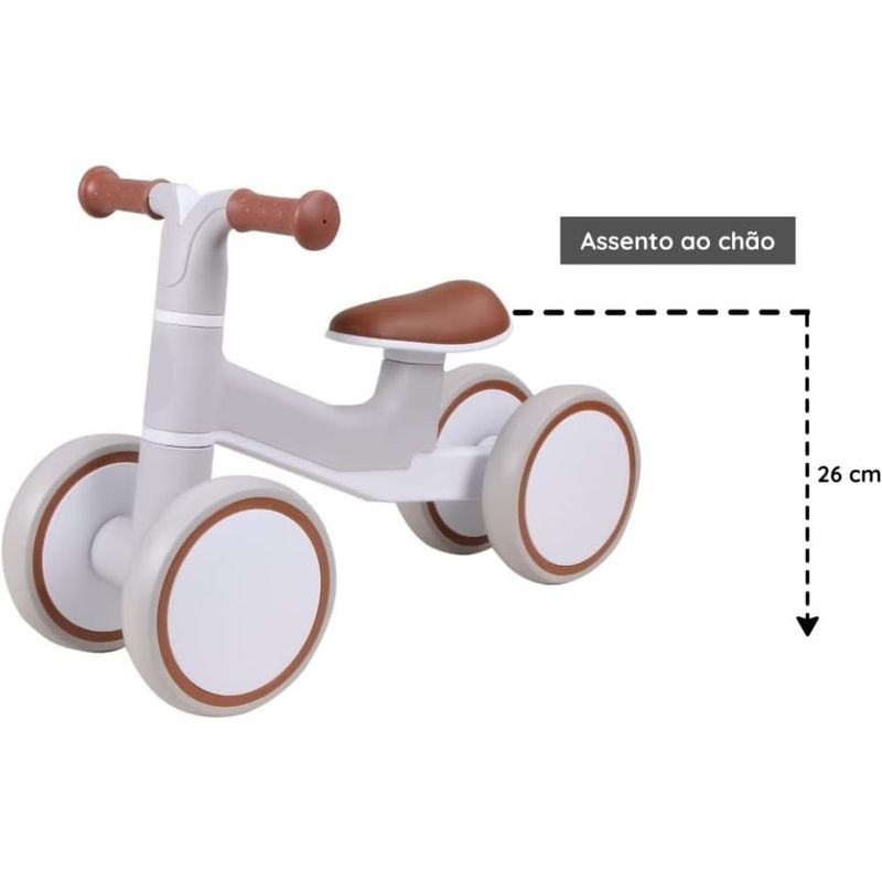 bicicleta infantil de equilíbrio premium baby e-lite rider branco (mp)