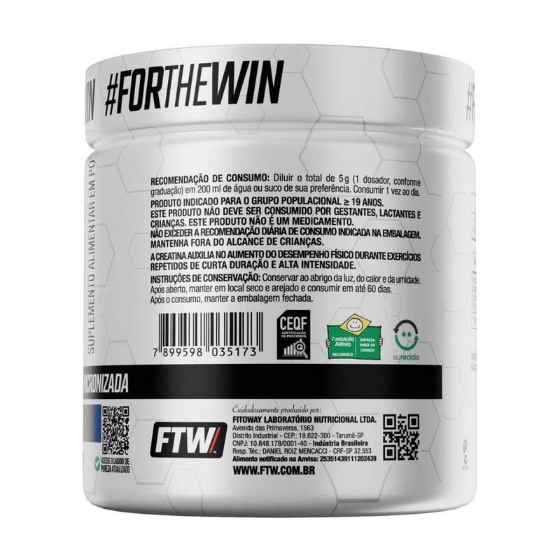 creatina ftw monohidratada 100% pura ultra fina micronizada ultramesh 300g (mp)